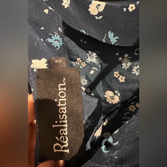 Realisation Par Amelia Silk Floral Midi Dress in "Midnight" - Picture 4 of 5